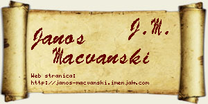 Janoš Mačvanski vizit kartica
